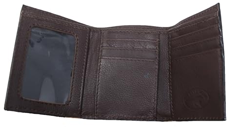 Men's Western Antique Floral Tooled Beaded Leather Tri-Fold Wallet 18RTWTrifold2