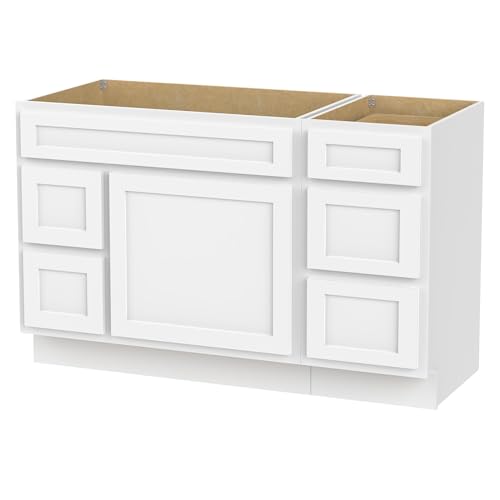 Vanity Art 51" Unassembled Bathroom Vanity with 1-Door 5-Drawer, Wood