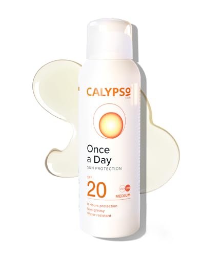 Calypso Once A Day Sun Protection Lotion SPF20 | 8 Hours Sun Protection | Non Greasy | Superior 4 Start UVA Rating - 200 ml CALC20L