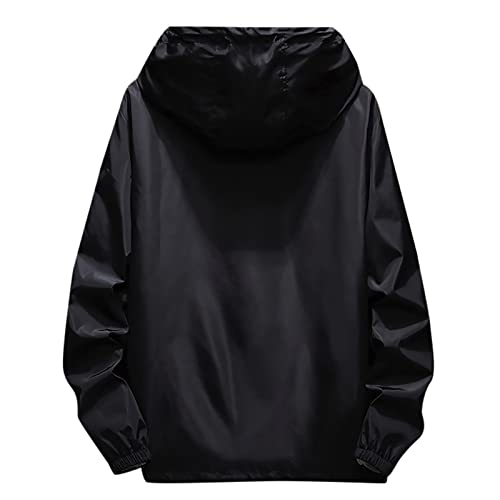 Men's Jacket Fashion Rain Jacket Windbreaker Lightweight Shell Raincoat With Hood Golf Hiking Travel, M-7XL4