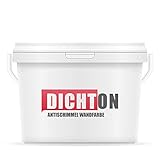DICHTON Anti Schimmel Farbe 1l weiß matt - Feuchtraumfarbe, Antischimmelfarbe, Wandfarbe mit hoher Deckkraft und Reichweite, lösemittel- und weichmacherfrei, atmungsaktiv D.49W