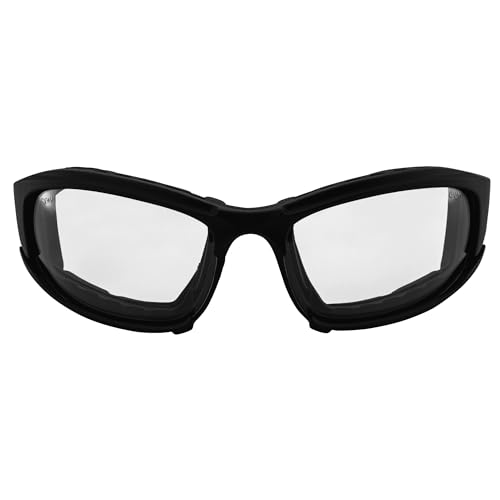 Global Vision Assault 24 Motorcycle Sunglasses Safety Glasses ANSI Z87.1 Convertible to Goggles Foam-Padded Black Frame w/Photochromic Lenses (Clear to Smoke)3