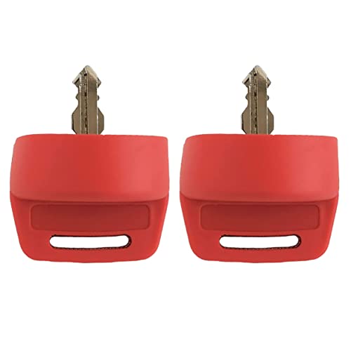 DVPARTS 2X Ignition Switch Key Cover Compatible with Polaris General Ranger Sportsman Quad RZR 570 800 900 XP1000 Yamaha G9 G14 G16 G22 G29 Golf Cart Key (Red)