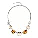 Produktbild JEWELS BY LEONARDO Halskette Caprina  Statement-Kette aus silberfarbenem Edelstahl  facettierte Glaskirstalle in zwei Brauntönen  42-47 cm Länge  Geschenk Schmuck Damen  018395