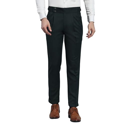 Image of Gurkha Pants for Men | Trouser for Men | Formal Pant | Double Button | Regular Fit Trouser High Waist Pleated Casual Trousers | Straight Leg Pants for Office Smart Casual Travel Party