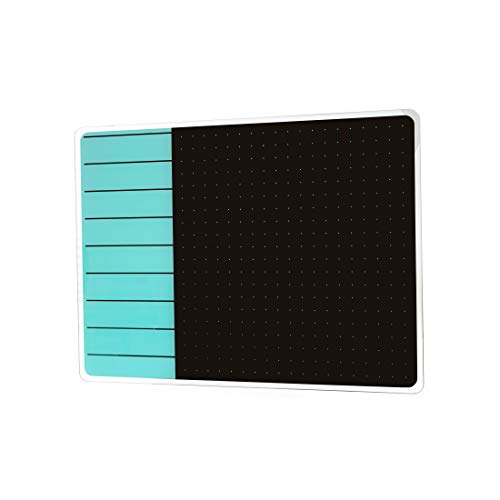 Floortex Viztex Glacier Magnetic Glass Dry Erase Board. Plan & Grid 17" X 23" - Light Teal/Jet Black (Fcvgm1723Tp) #TOP10