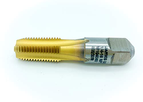 Jarvis 1/4-18 NPT High Speed Steel, TiN Coating, Standard Tapered Pipe Tap, Package of 1 [G127206T-1]