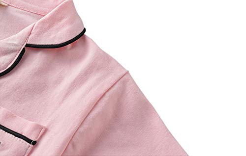 Toddler Boys Girls Summer Pajamas Short Set Baby Button Down Sleepwear, Little Kids Sleep Shirt & Shorts 2Pcs PJ Set3