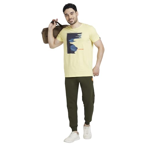 Image of Spykar Men's Mid Rise Fitted Track Pants