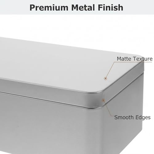 Caja de metal rectangular para almacenamiento de llaves y dulces en pack de 2 3