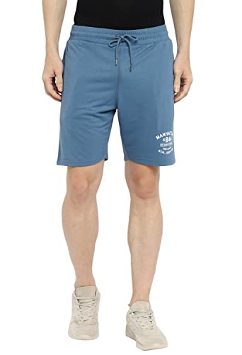 Image of Alan Jones Clothing Men's Casual Bermuda Shorts | French Terry | Placement Print | Regular Fit | Side Pockets | Drawstring Waist | Lounge & Summer Wear