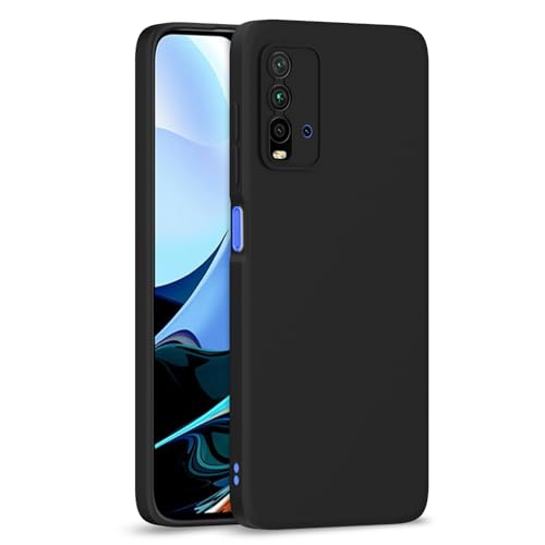 Image of Outlouders Back Cover for Redmi 9 Power /Poco M3 | Camera Protection | Durable Soft Matte Silicone Bumper Case (Black)