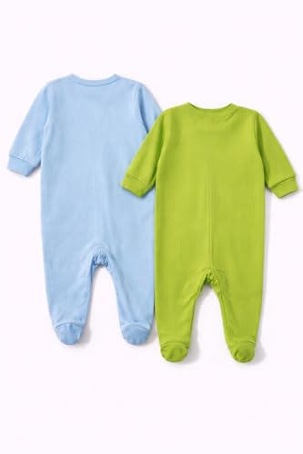 Image of TuddyBuddy 100% Cotton Multi Color Zipper Romper Sleepsuit /Romper /Jumpsuit for Baby Boy & Baby Girl