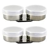 CALLARON Edelstahl Pinselwaschbecher mit Deckel 2 Kammern Kompakter Ölfarben Mischtopf für Terpentin und Leinöl Bürstenreiniger für Künstlerbedarf