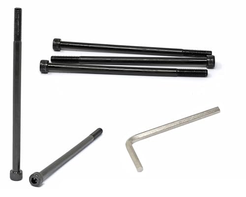Image of iexcell 5 Pcs M8 x 160mm Partially Threaded Thread Pitch 1.25 mm Alloy Steel 12.9 Grade Hex Socket Head Cap Screws Bolts Kit, Black Oxide Finish