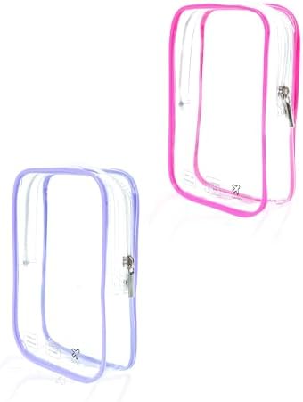 Packing Cubes Quart Size Travel Bag Tsa Approved Clear Toiletry Bag Small European International Must Haves Long Flight Airplane Essentials (2, Purple, Pink)