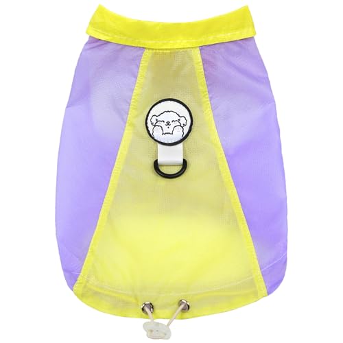 JPETTO犬服 メッシュ シャツ 春夏 ペット服 防虫 ひんやり ドッグウェア タンクトップ 通気性 犬用 涼やか UVカット 日焼き防ぐ 脱毛保護 小中大型犬 25-0686 イエロー2XL