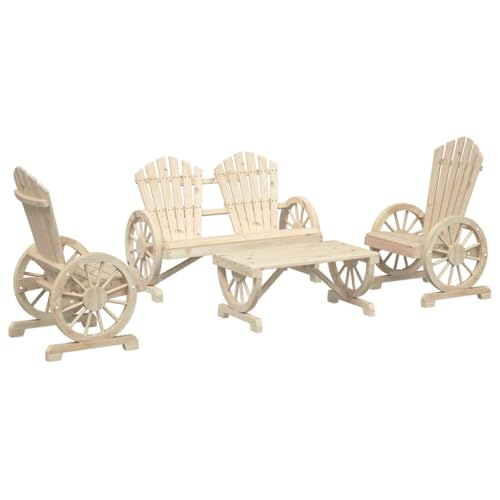 vidaXL 4-piece Lounge set solid spruce, Natural, 3207125