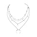 Produktbild WikiMiu Mehrreihige Kette Damen, Halskette Choker mit Mond Anhänger, Personalisierter Modeschmuck für Frauen