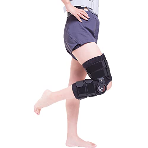 LoJax Rodillera Ajustable con fijación de articulación de Rodilla, Soporte con bisagras, inmovilizador para Lesiones de ACL, MCL y PCL, Rodilleras Protectoras estabilizadoras de ortesis