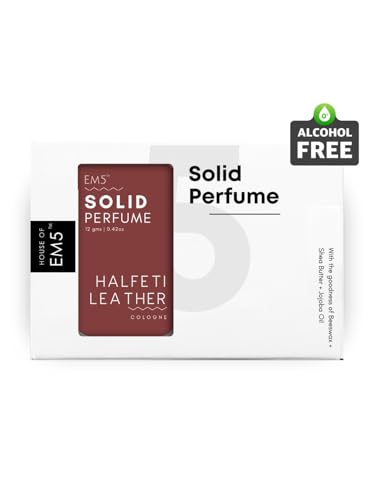 Image of EM5 Solid Perfume | Alcohol Free & Non-Greasy Cologne | Strong & Long Lasting Fragrance | 12g (Halfeti Leather (Leather, Spicy, Smoky, Woody))