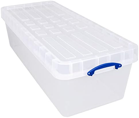 Really Useful Box 134 Litre with XL Lid Plastic Storage Box Clear