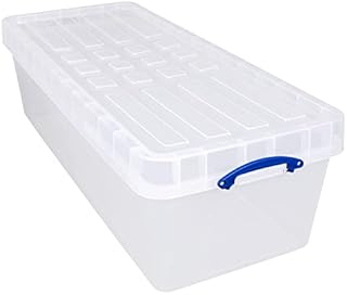 Really Useful Box 134 Litre with XL Lid Plastic Storage Box Clear