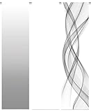 Home Fashion 88575 | 3er-Set Schiebegardinen FERROL | blickdichter Dekostoff | 3X jeweils 245x60 cm | Farbe: Grau