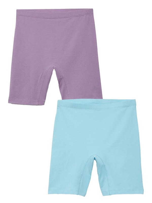 Image of mackly Girls Inner Shorts (Pack of 2) | 2-in-1 Seamless Panty Shorts with Gusset | Soft Breathable Base Layer for Dresses, Skirts