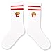 Moin Socks Tennissocke mit aufgestickter Pommes-T&uuml;te und roten Streifen, 36-40, Unisex