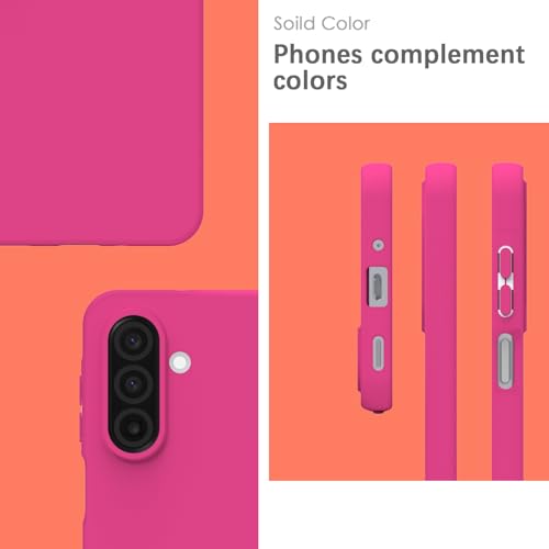 Image of YATWIN Silicone Case for Samsung Galaxy A17 4g /5g, Soft-Touch, Shockproof, DustProof, Antiskid Phone Cover for Samsung Galaxy A17 4g /5g - Magenta