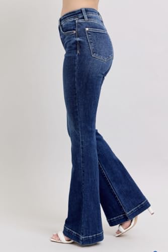 Judy Blue High Rise Flare Jeans- Ivory Gem3
