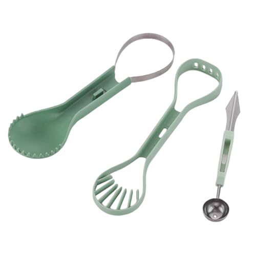 Xijobido Set de 2 : Cuillère à Boules de Fruits + Cuillère Parisienne - Acier Inoxydable pour Fruits - Avec Poignée Ergonomique Antidérapante pour Pique-Nique