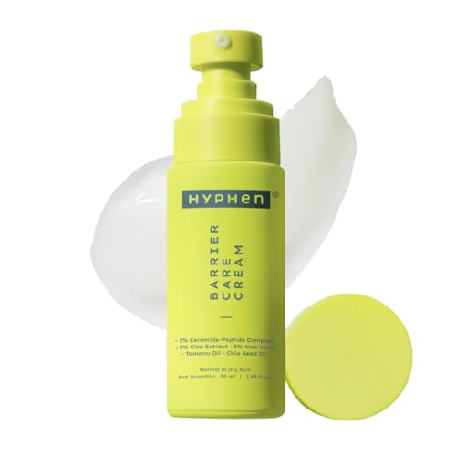 Hyphen 2% Ceramide-Peptide Complex Barrier Repair Face Moisturizer- Normal to Dry Skin | Lightweight Gel Cream, Oil-Free Hydration for dry skin | Non-Comedogenic Non Sticky Cream for Women, Men -50ml