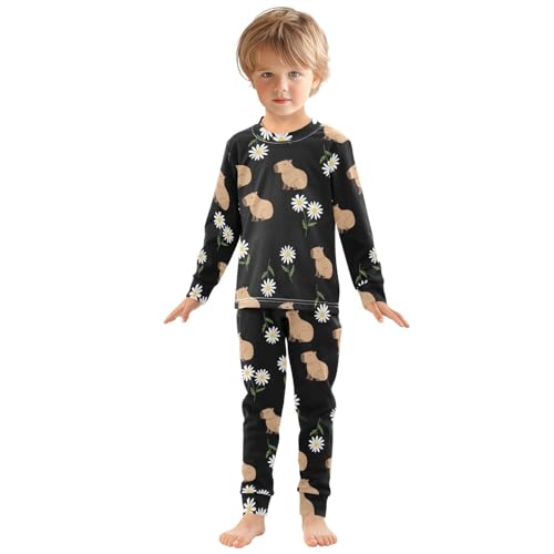 Pajama Sets Long Sleeve Cute Animals and Flowers Soft Comfy Sleepwear 2 Piece PJS 3-8T2