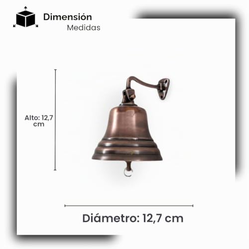 Miniatura 4 de Assorted Collections Accesorios De Bar Para Campana De Mano De Pub En Casa Barra Montada En La Pared Decoraciones Naúticas Campana De Bronce Única Con Sonidos Claros Y Fuertes Pubs 5 Pulgadas
