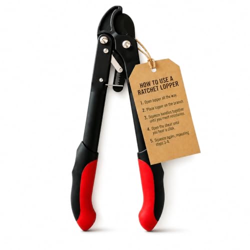 Barnel Ratchet Pruning Tree Loppers – Branch Cutter & Tree Trimmer – Easy-Pruning Lopper – High Carbon American Steel Blade – Compact Professional Garden Tool