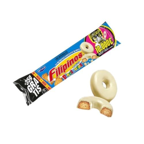 Filipinos Dinosaurus | Pack de 12 x 128 g | Galletas Crujientes Cubiertas de Chocolate | Snack Delicioso para Niños y Adultos | Ideal para Desayunos y Meriendas