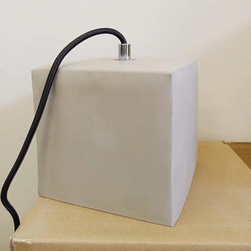 Suspension ciment cube et terrazzo pour lustre rétro rétro au design géométrique