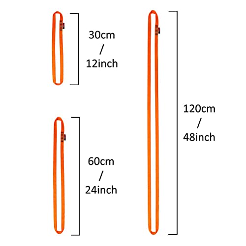 GM CLIMBING One Unit 16Mm Nylon Sling Runner 120Cm/48Inch (Fluorescent Orange)