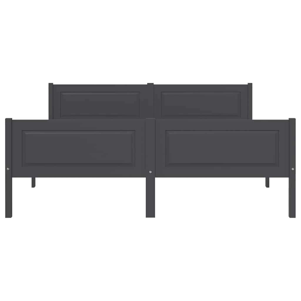 Massivholzbett Kiefer Grau 120x200 cm, Robustes Bettgestell Schlafzimmer Möbel mit Lattenrost, Langlebiges Plattformbett für Erwachsene, Modernes Design Wohnaccessoire
