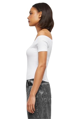 Urban Classics Camiseta de Mujer orgánica con Hombros Descubiertos, Blanco, XXL