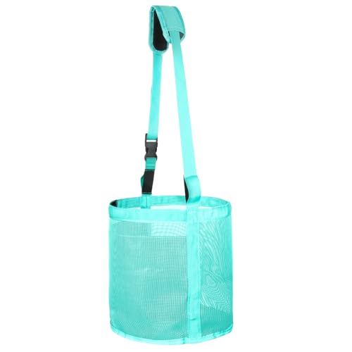 Wizbrio Heavy Duty Durable Waterproof Horse Feed Bag with Adjustable Strap - Mesh Grain Design Comfort Neck Pad & Nose Pad Mint Green