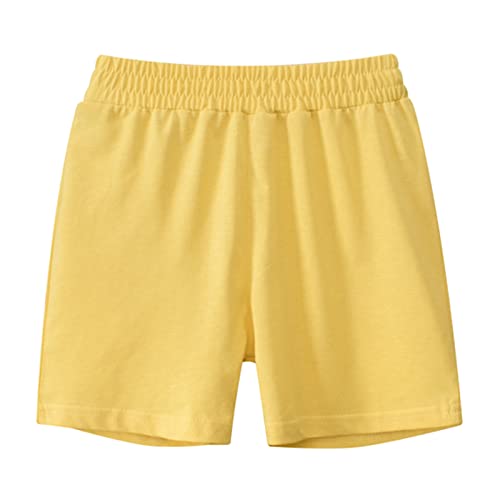 Kids Solid Color Shorts Boys Girls Pull on Short Pants Toddler Casual Athletic Jogger Elastic Waistband Sports Cotton Shorts