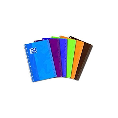 OXFORD Lot de 10 carnets répertoire spirale 110x170mm quadrillé 100pages 90g Coloris Aléatoire