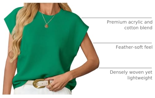 Image of GREAIDEA Womens Sleeveless Sweater Vest Crewneck Cap Sleeve Knit Tops Trendy 2026 Summer Spring Business Casual Shirts