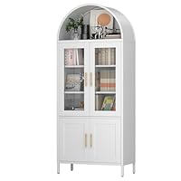 Armadietto Metallico Ad Arco 185cm Nero - Vetrina Con Ante In Vetro E Cassetto - Foto 3