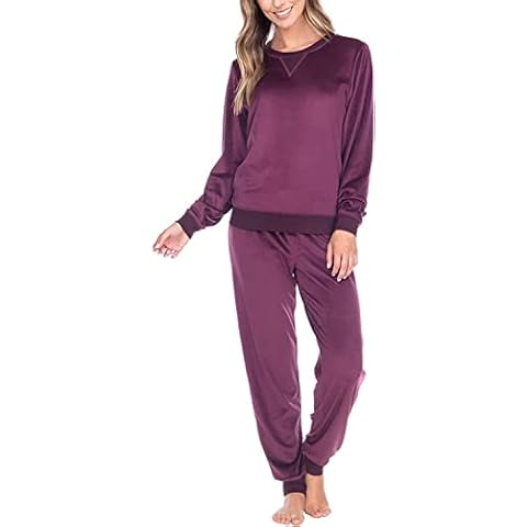 Honeydew Women's 2 Piece Super Soft Fleece Lounge PJ Set, Wildberry, Medium Cover