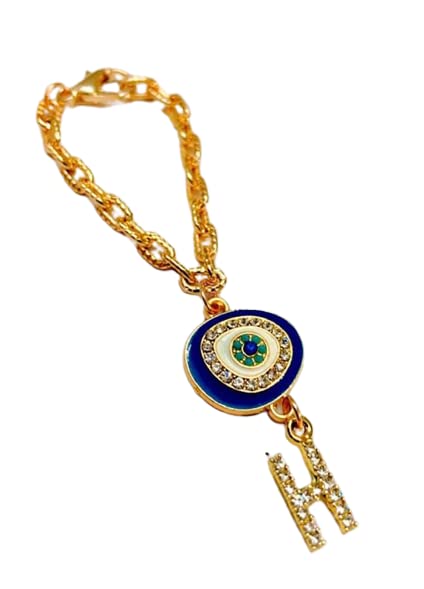 Morel Sturdy Rose Gold Watch Charm of Evil Eye and H Initial Diamond Alphabet Pendant, Watch Charm, Watch Accessories, Giftable for Wife, Sister or Friends Pack of 1 (B09YQL8KWN) Amazon Price History, Amazon Price Tracker