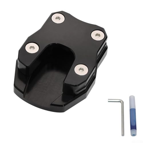 Honseadek Placa de soporte de motocicleta para pedal de aluminio CNC, almohadilla de extensión lateral para Pcx 160 150 125 2010 para ahora ampliado soporte de base (negro)